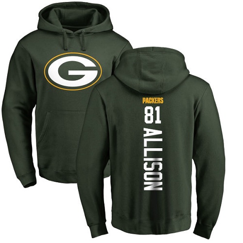 Men Green Bay Packers Green #81 Allison Geronimo Backer Nike NFL Pullover Hoodie Sweatshirts